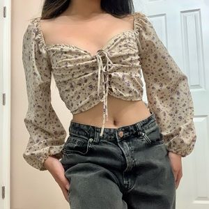 Floral Bustier Sleeve Top